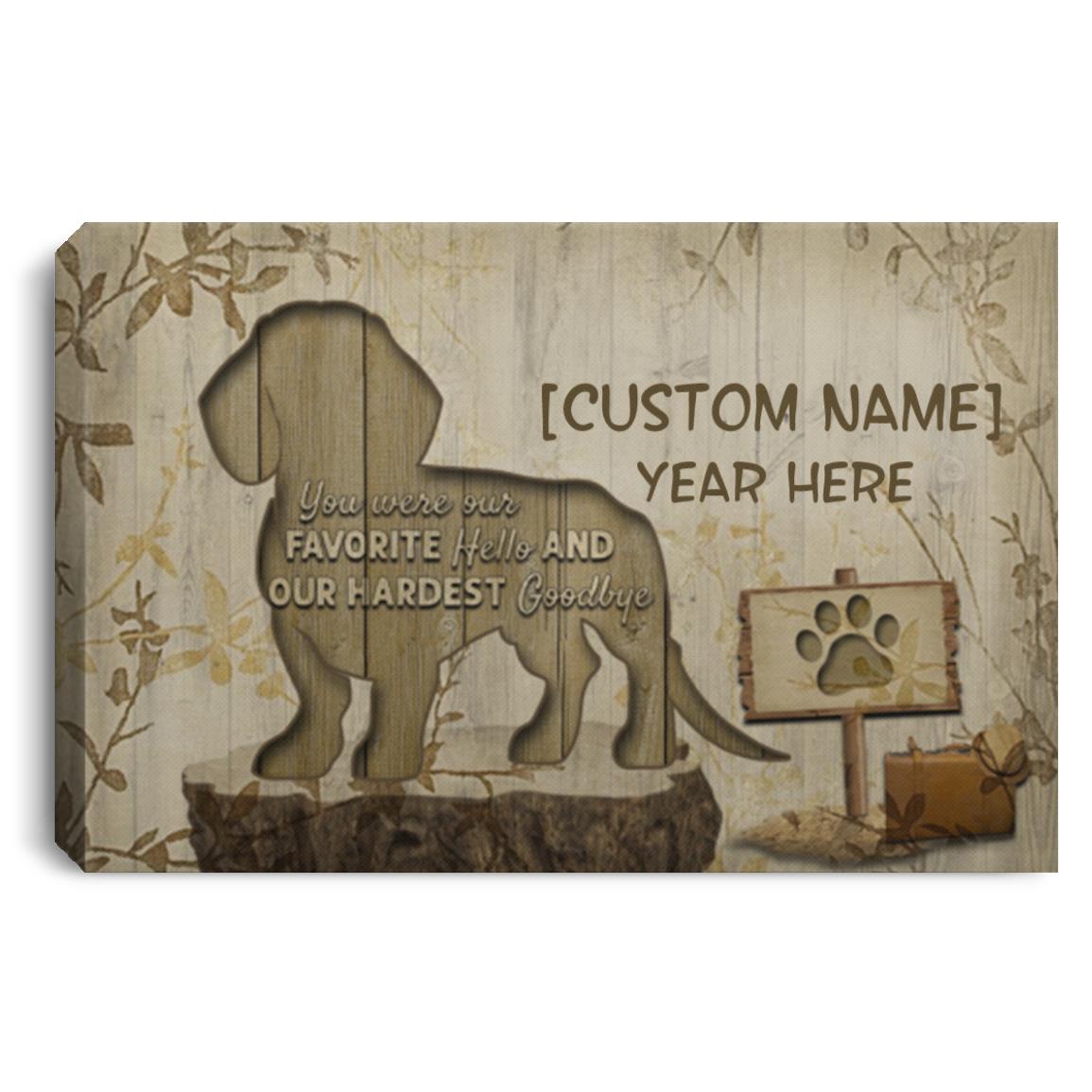 Personalized Dachshund Canvas, White, 0.75'' Framed Canvas Personalized Dachshund Canvas, White, 0.75'' Framed Canvas