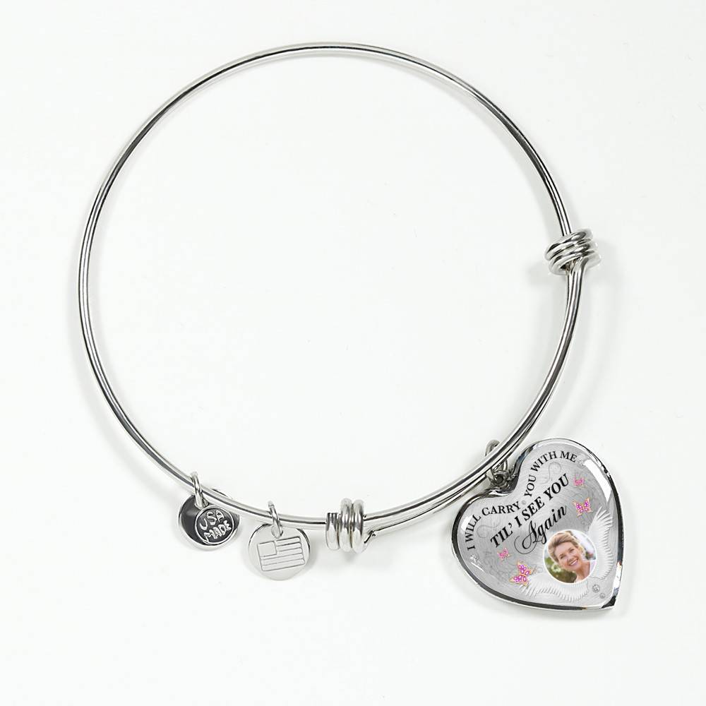 Personalized Custom Photo I Will Carry You With Me Till I See You Again Memorial Picture Heart Pendant Necklace Personalized Custom Photo I Will Carry You With Me Till I See You Again Memorial Picture Heart Pendant Necklace