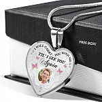 Personalized Custom Photo I Will Carry You With Me Till I See You Again Memorial Picture Heart Pendant Necklace