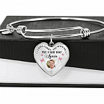 Personalized Custom Photo I Will Carry You With Me Till I See You Again Memorial Picture Heart Pendant Necklace