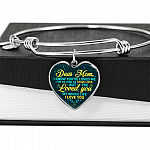 Dear Mom I Know You've Loved Me For As Long As I Have Lived But I've Loved You Heart Pendant Necklace - Bangle