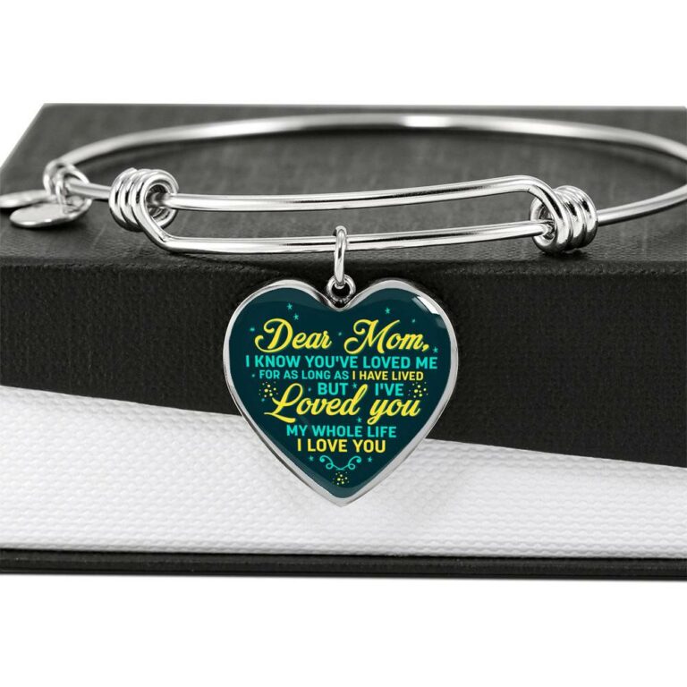 Dear Mom I Know You've Loved Me For As Long As I Have Lived But I've Loved You Heart Pendant Necklace - Bangle