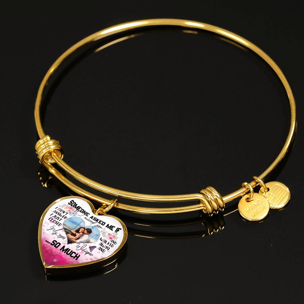 Personalized Photo Someone Asked Me If I Missed You I Didn't Answer Butterfly Luxury Heart Pendant Necklace - Bangle Personalized Photo Someone Asked Me If I Missed You I Didn't Answer Butterfly Luxury Heart Pendant Necklace - Bangle