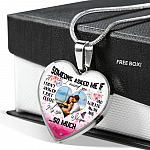 Personalized Photo Someone Asked Me If I Missed You I Didn't Answer Butterfly Luxury Heart Pendant Necklace - Bangle