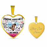 Personalized Photo Someone Asked Me If I Missed You I Didn't Answer Butterfly Luxury Heart Pendant Necklace - Bangle