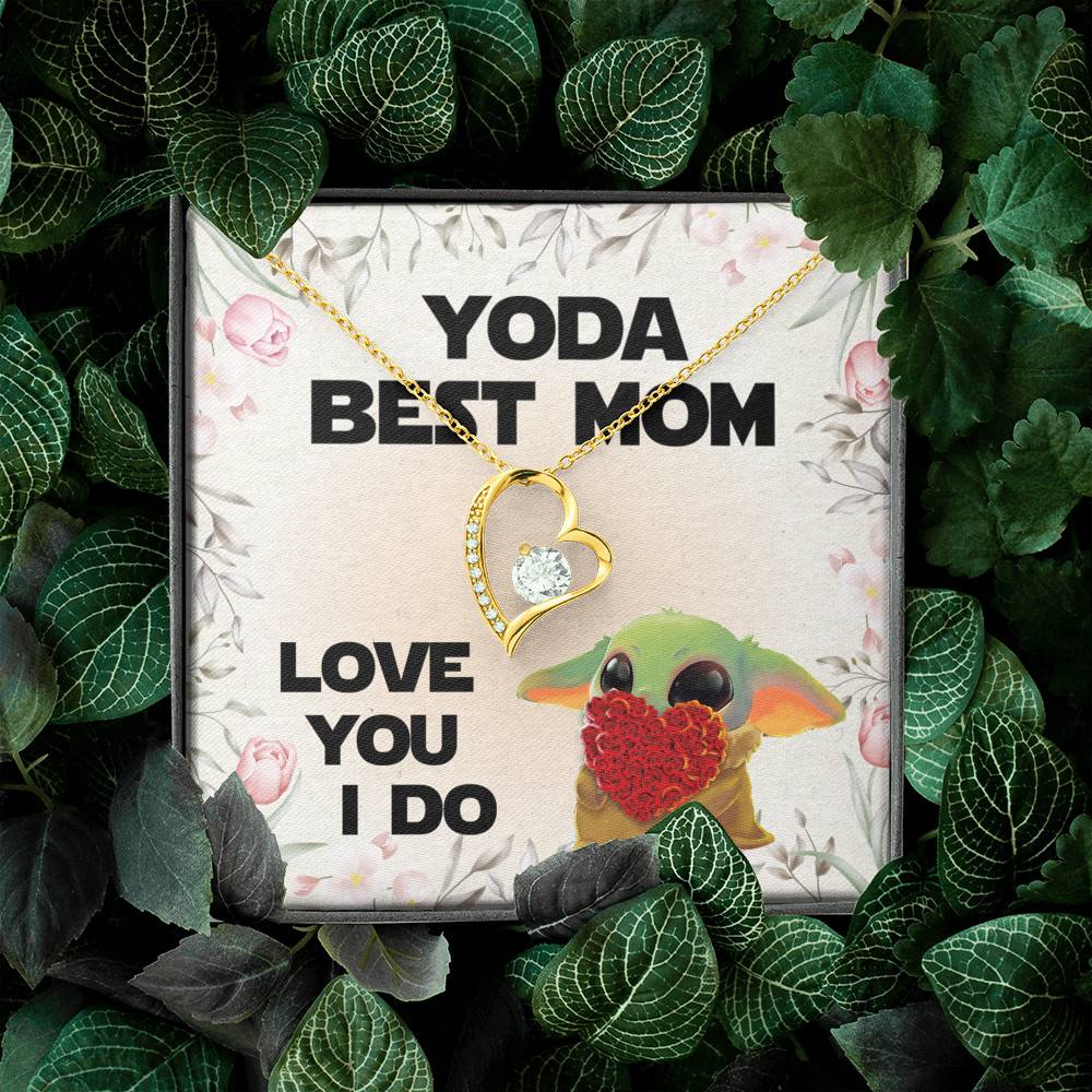 Baby Yoda Best Mom Love You I Do Forever Love Pendant Necklace - Yoda Mother's Day Necklace Baby Yoda Best Mom Love You I Do Forever Love Pendant Necklace - Yoda Mother's Day Necklace