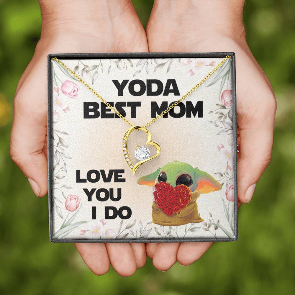 Baby Yoda Best Mom Love You I Do Forever Love Pendant Necklace - Yoda Mother's Day Necklace Baby Yoda Best Mom Love You I Do Forever Love Pendant Necklace - Yoda Mother's Day Necklace