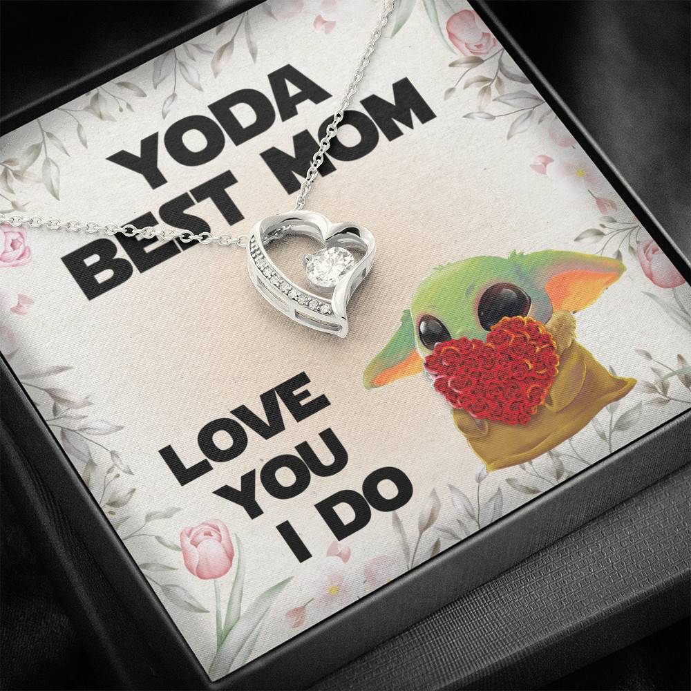Baby Yoda Best Mom Love You I Do Forever Love Pendant Necklace - Yoda Mother's Day Necklace Baby Yoda Best Mom Love You I Do Forever Love Pendant Necklace - Yoda Mother's Day Necklace