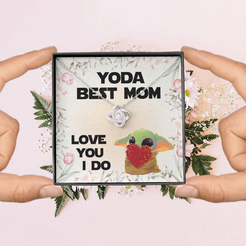 Baby Yoda Best Mom Love You I Do Love Knot Pendant Necklace - Yoda Mother's Day Necklace Baby Yoda Best Mom Love You I Do Love Knot Pendant Necklace - Yoda Mother's Day Necklace