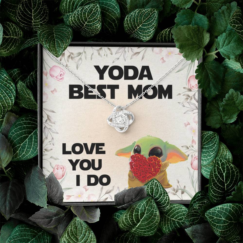 Baby Yoda Best Mom Love You I Do Love Knot Pendant Necklace - Yoda Mother's Day Necklace Baby Yoda Best Mom Love You I Do Love Knot Pendant Necklace - Yoda Mother's Day Necklace