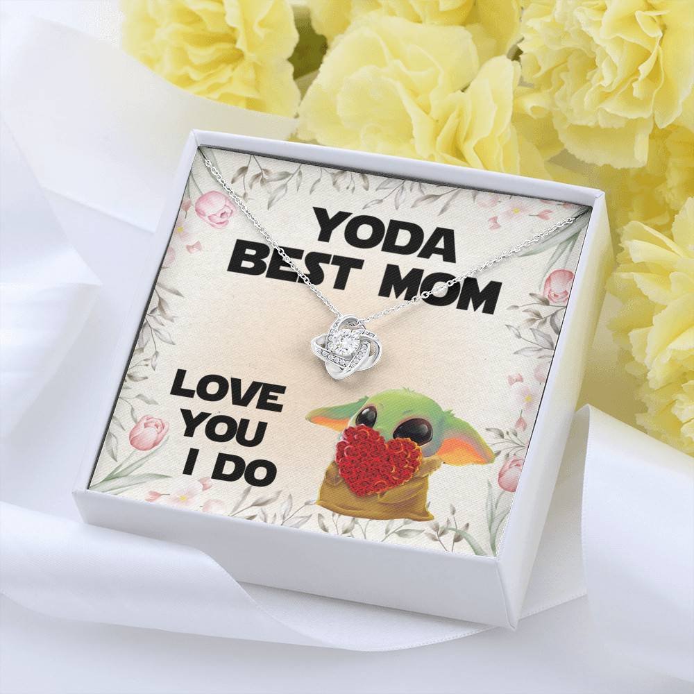 Baby Yoda Best Mom Love You I Do Love Knot Pendant Necklace - Yoda Mother's Day Necklace Baby Yoda Best Mom Love You I Do Love Knot Pendant Necklace - Yoda Mother's Day Necklace