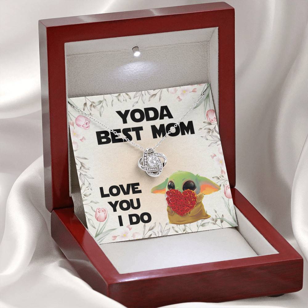 Baby Yoda Best Mom Love You I Do Love Knot Pendant Necklace - Yoda Mother's Day Necklace Baby Yoda Best Mom Love You I Do Love Knot Pendant Necklace - Yoda Mother's Day Necklace
