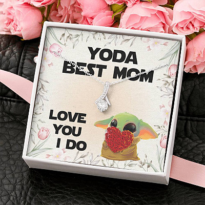 Baby Yoda Best Mom Love You I Do Alluring Beauty Pendant Necklace - Yoda Mother's Day Necklace