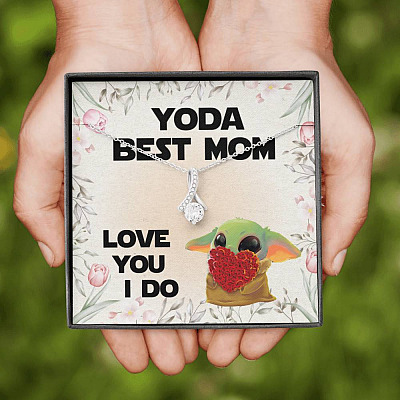 Baby Yoda Best Mom Love You I Do Alluring Beauty Pendant Necklace - Yoda Mother's Day Necklace