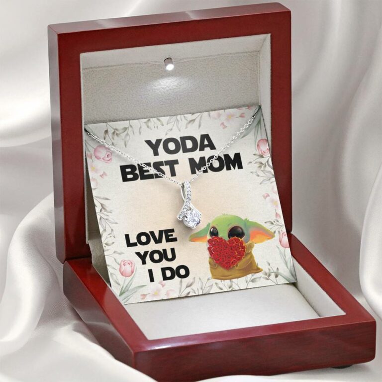 Baby Yoda Best Mom Love You I Do Alluring Beauty Pendant Necklace - Yoda Mother's Day Necklace