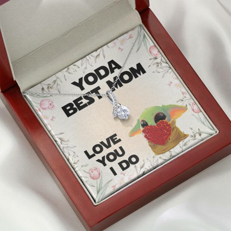 Baby Yoda Best Mom Love You I Do Alluring Beauty Pendant Necklace - Yoda Mother's Day Necklace
