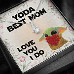 Baby Yoda Best Mom Love You I Do Alluring Beauty Pendant Necklace - Yoda Mother's Day Necklace