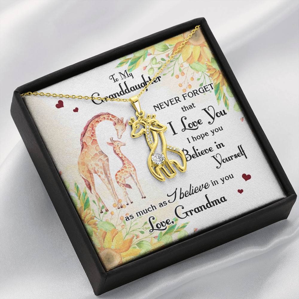 To My Granddaughter Never Forget I Love You I Hope You Believe in Yourself Giraffe Necklace Pendant Necklace To My Granddaughter Never Forget I Love You I Hope You Believe in Yourself Giraffe Necklace Pendant Necklace