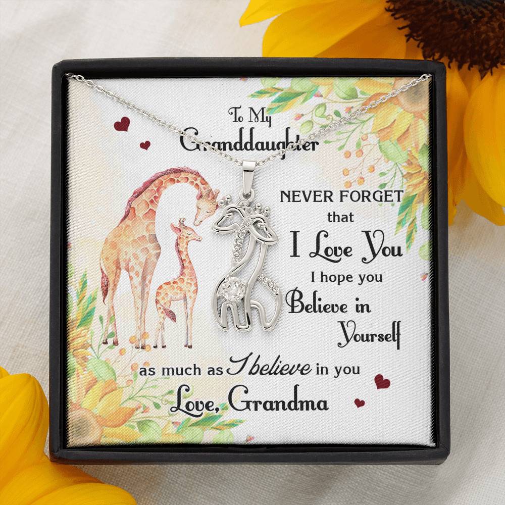 To My Granddaughter Never Forget I Love You I Hope You Believe in Yourself Giraffe Necklace Pendant Necklace To My Granddaughter Never Forget I Love You I Hope You Believe in Yourself Giraffe Necklace Pendant Necklace