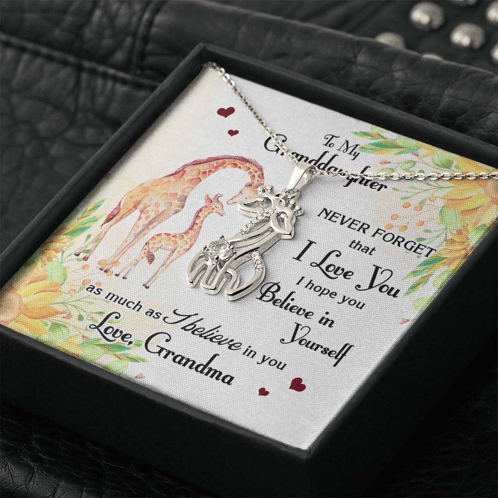 To My Granddaughter Never Forget I Love You I Hope You Believe in Yourself Giraffe Necklace Pendant Necklace To My Granddaughter Never Forget I Love You I Hope You Believe in Yourself Giraffe Necklace Pendant Necklace