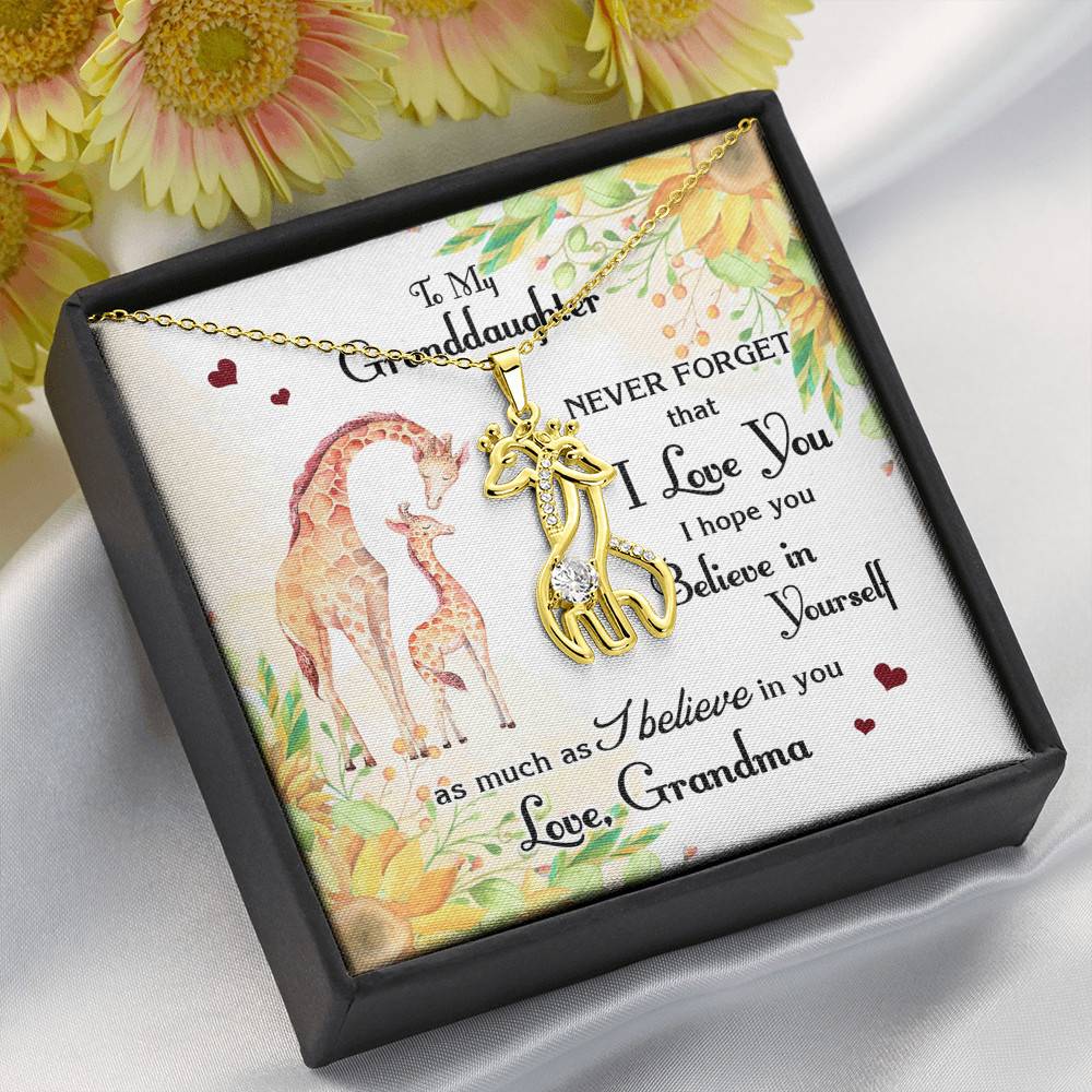 To My Granddaughter Never Forget I Love You I Hope You Believe in Yourself Giraffe Necklace Pendant Necklace To My Granddaughter Never Forget I Love You I Hope You Believe in Yourself Giraffe Necklace Pendant Necklace