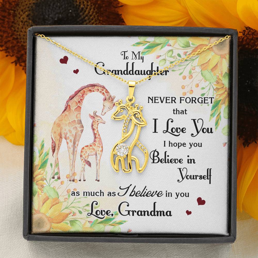 To My Granddaughter Never Forget I Love You I Hope You Believe in Yourself Giraffe Necklace Pendant Necklace To My Granddaughter Never Forget I Love You I Hope You Believe in Yourself Giraffe Necklace Pendant Necklace