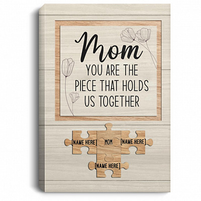 Personalized Mom You, White, 0.75'' Framed Canvas