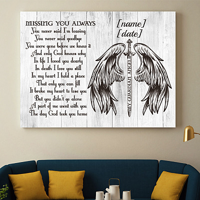 Alternative view of Personalized Missing You Always Framed Canvas - You Never Said I'm Leaving Unframed Poster