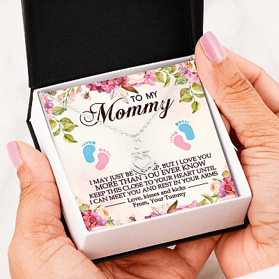 To My Mommy I May Just Be A Bump But I Love You More Than You Ever Know Anchor Necklace - Mom To Be Gifts