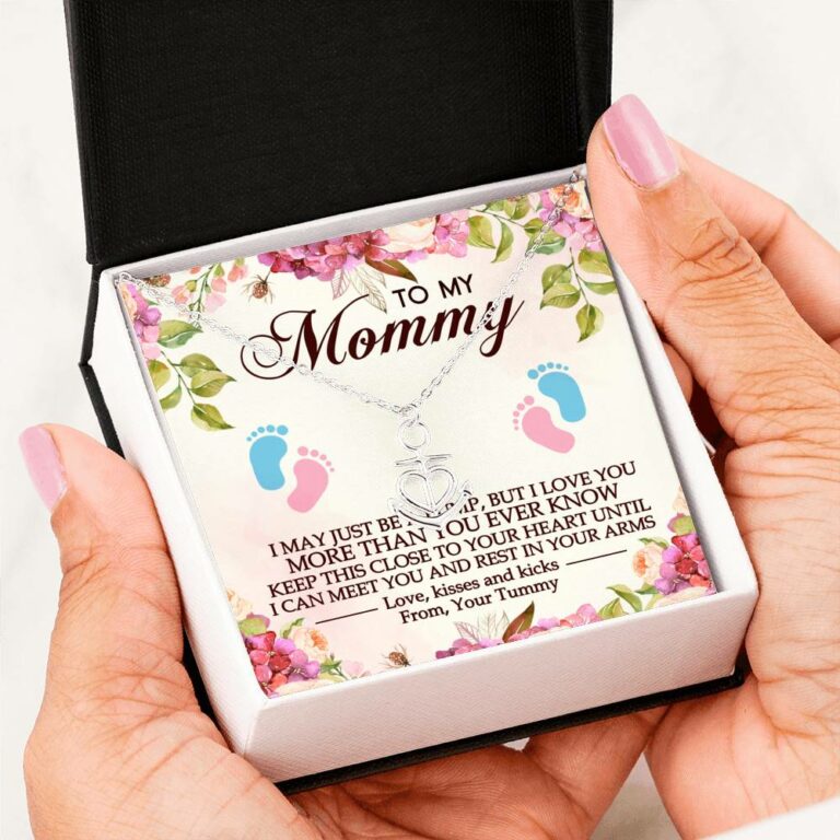 To My Mommy I May Just Be A Bump But I Love You More Than You Ever Know Anchor Necklace - Mom To Be Gifts