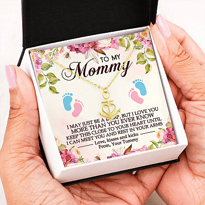 To My Mommy I May Just Be A Bump But I Love You More Than You Ever Know Anchor Necklace - Mom To Be Gifts