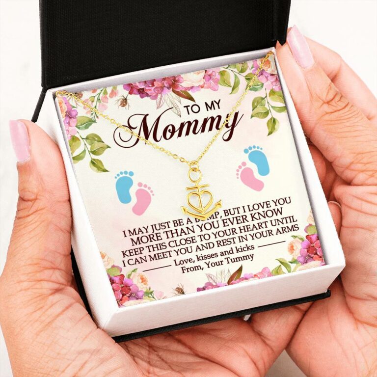 To My Mommy I May Just Be A Bump But I Love You More Than You Ever Know Anchor Necklace - Mom To Be Gifts