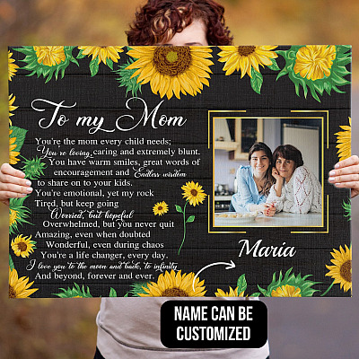 Alternative view of Personalized Photo To My Mom You're the Mom Every Child Needs Framed Canvas Prints - Unframed Poster