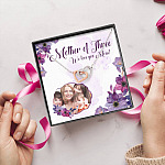 Personalized Photo Mother Of Three We Love You Mom Custom Image Interlocking Hearts Pendant Necklace