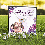 Personalized Photo Mother Of Three We Love You Mom Custom Image Interlocking Hearts Pendant Necklace