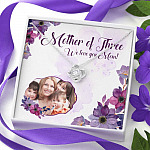Personalized Photo Mother Of Three We Love You Mom Custom Image Love Knot Pendant Necklace