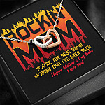 Rockin' Mom You're The Best Damn Woman That I've Ever Seen Happy Mother's Day Babe Interlocking Hearts Pendant Necklace