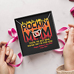 Rockin' Mom You're The Best Damn Woman That I've Ever Seen Happy Mother's Day Babe Interlocking Hearts Pendant Necklace