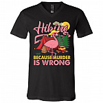 hiking tee, Black, V-Neck T-Shirt