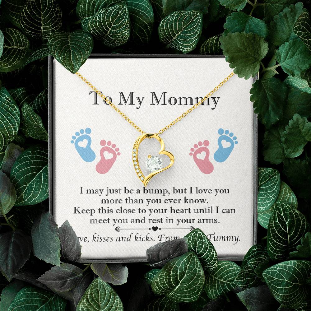 From Baby Bump To My Mommy I May Be Just A Bump Forever Love Heart Pendant Necklace - Mommy To Be Gift From Baby Bump To My Mommy I May Be Just A Bump Forever Love Heart Pendant Necklace - Mommy To Be Gift