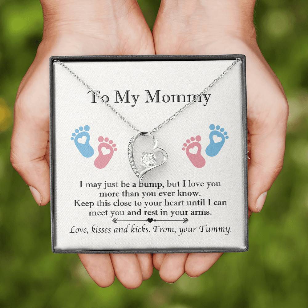From Baby Bump To My Mommy I May Be Just A Bump Forever Love Heart Pendant Necklace - Mommy To Be Gift From Baby Bump To My Mommy I May Be Just A Bump Forever Love Heart Pendant Necklace - Mommy To Be Gift