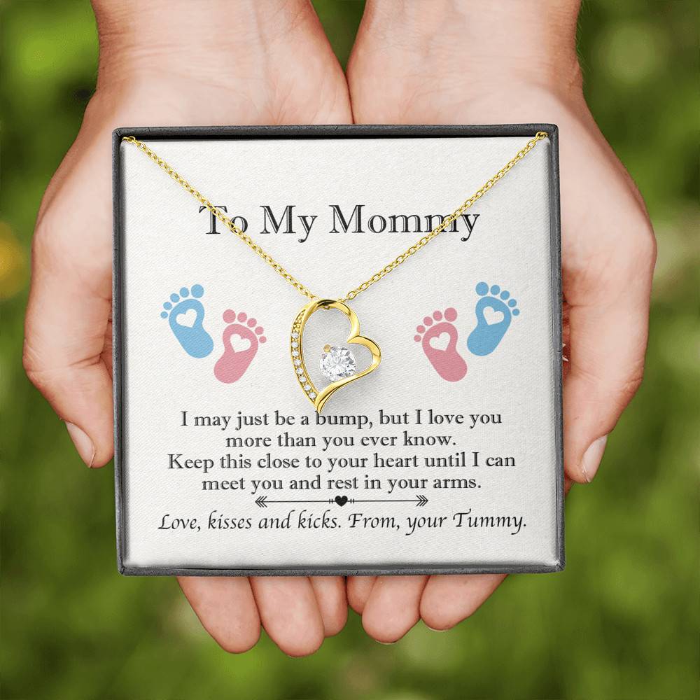 From Baby Bump To My Mommy I May Be Just A Bump Forever Love Heart Pendant Necklace - Mommy To Be Gift From Baby Bump To My Mommy I May Be Just A Bump Forever Love Heart Pendant Necklace - Mommy To Be Gift