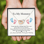 From Baby Bump To My Mommy I May Be Just A Bump Interlocking Heart Pendant Necklace - Mommy To Be Gift