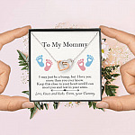 From Baby Bump To My Mommy I May Be Just A Bump Interlocking Heart Pendant Necklace - Mommy To Be Gift