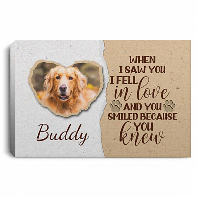 Personalized Photo When I Saw Poster, White, 0.75'' Framed Canvas