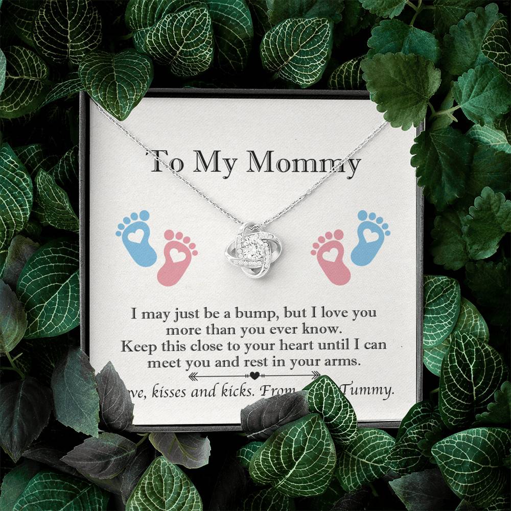 From Baby Bump To My Mommy I May Be Just A Bump Love Knot Pendant Necklace - Mommy To Be Gift From Baby Bump To My Mommy I May Be Just A Bump Love Knot Pendant Necklace - Mommy To Be Gift