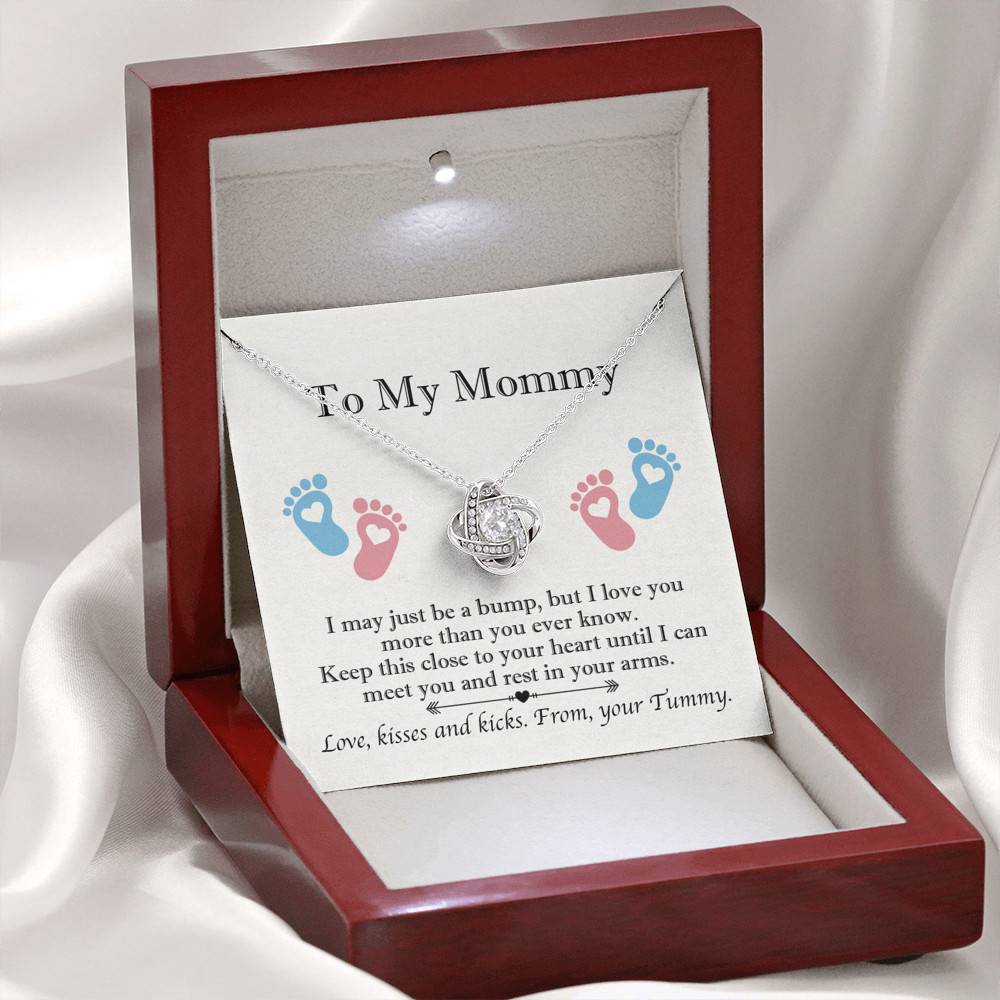 From Baby Bump To My Mommy I May Be Just A Bump Love Knot Pendant Necklace - Mommy To Be Gift From Baby Bump To My Mommy I May Be Just A Bump Love Knot Pendant Necklace - Mommy To Be Gift