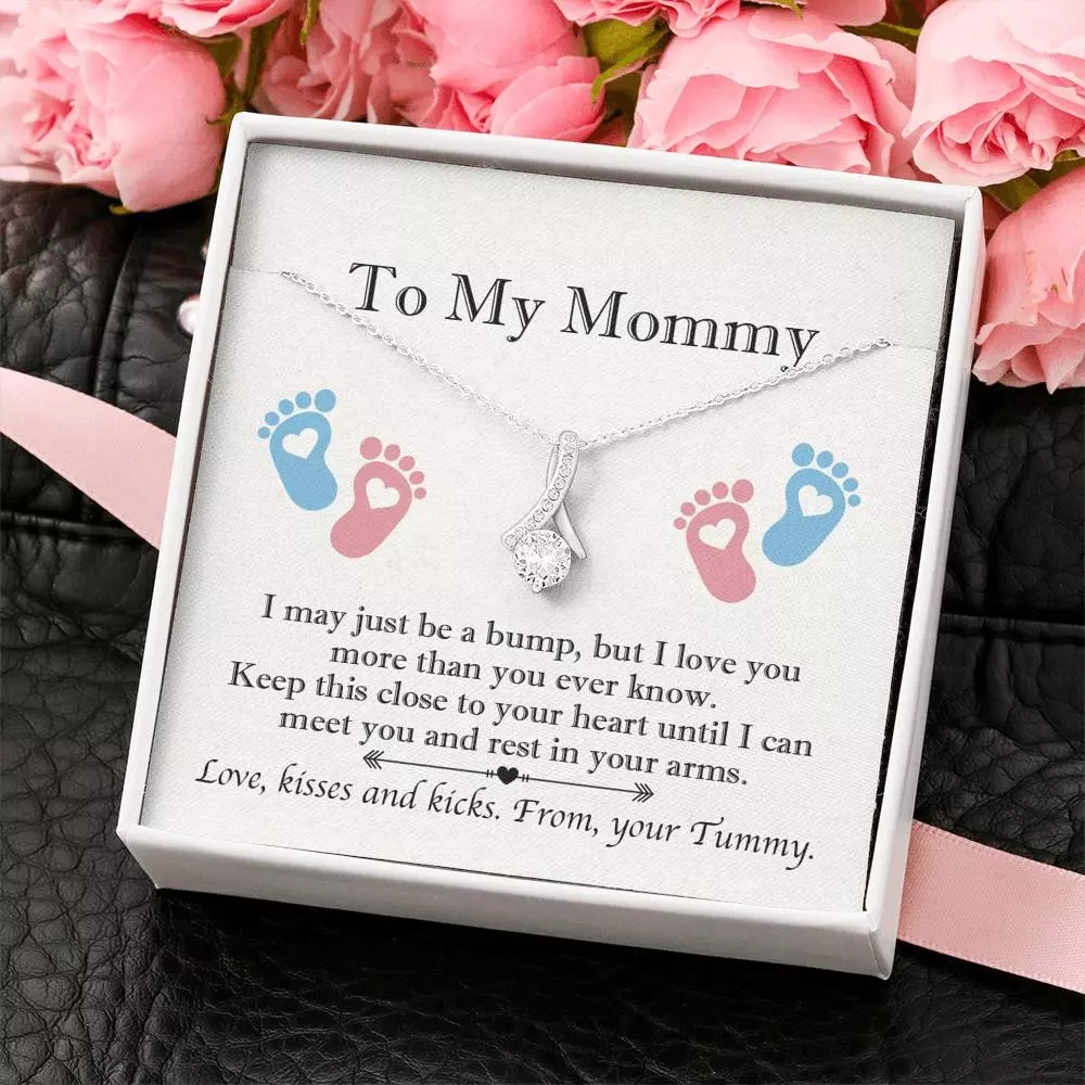 From Baby Bump To My Mommy I May Be Just A Bump Alluring Pendant Necklace - Mommy To Be Gift