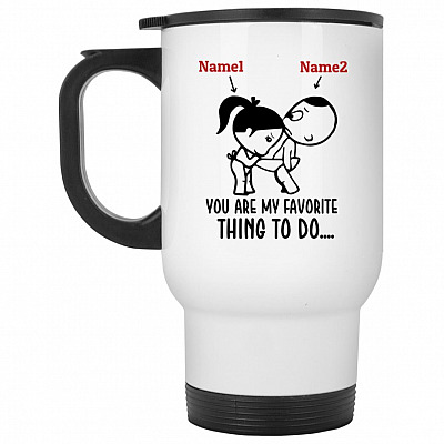 14 oz. White Travel Mug