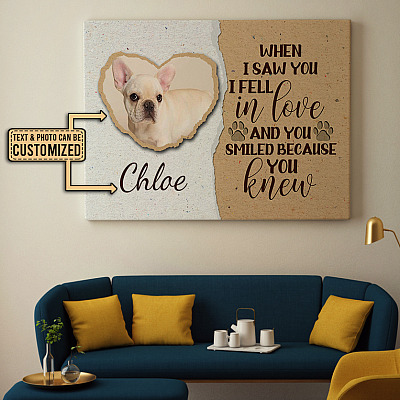 Alternative view of Personalized Photo When I Saw You I Fell In Love And You Smiled Because You Knew Framed Canvas - Unframed Poster